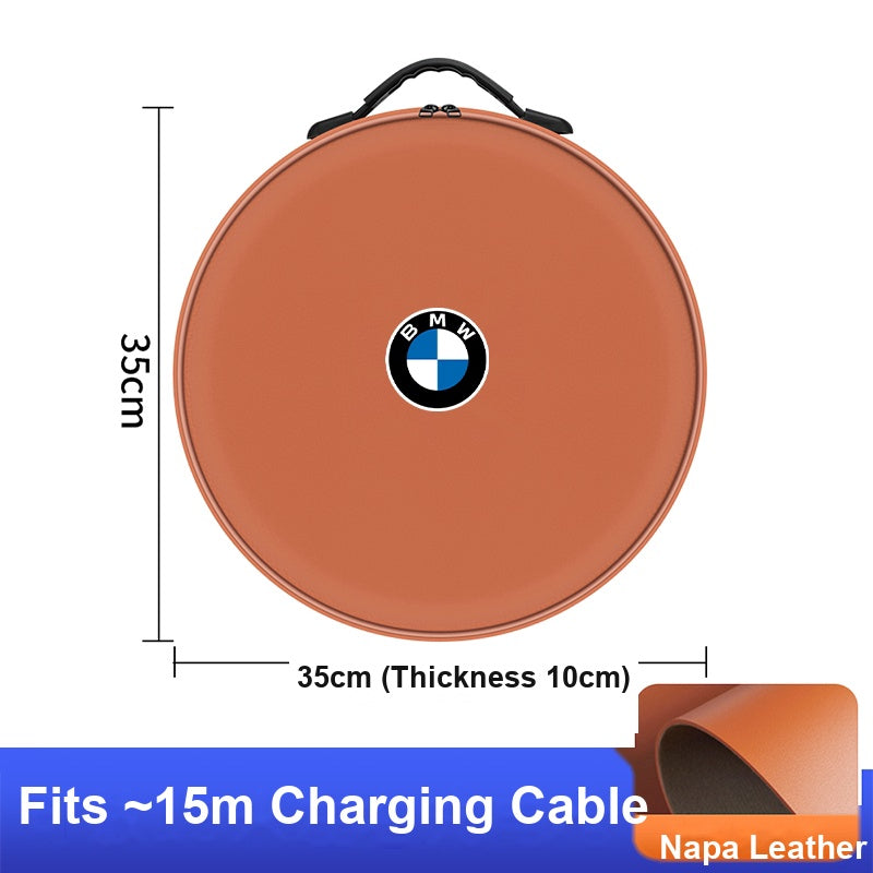 BMW charging cable storage bag - round, orange