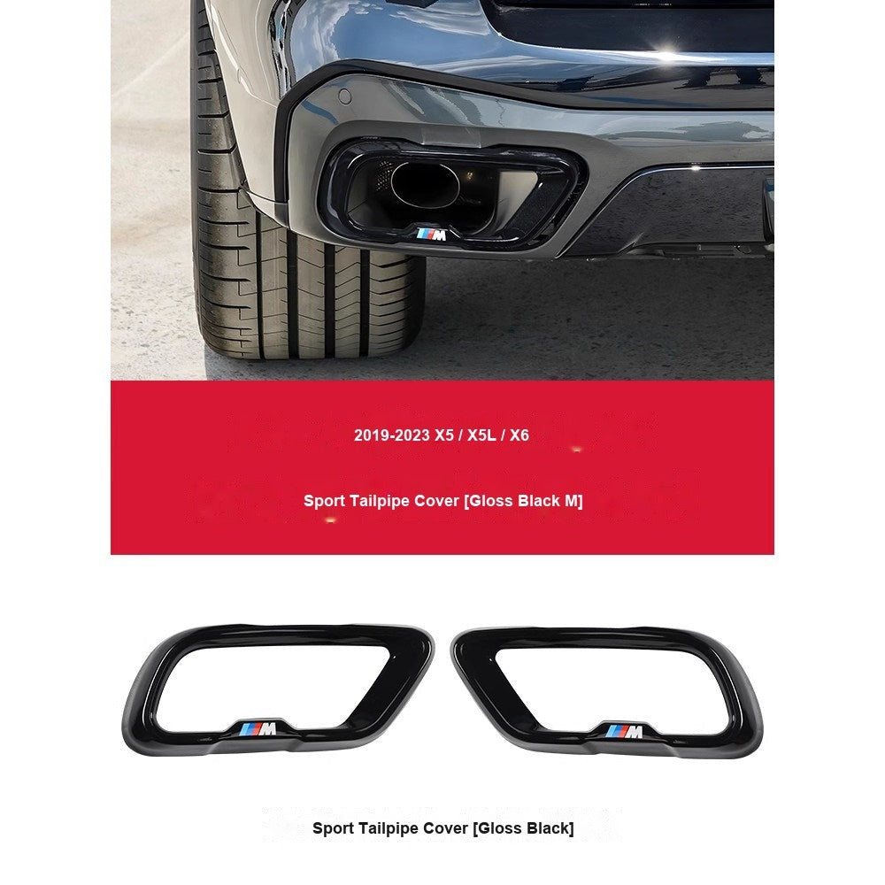 BMW 2019-2026 X5/X6/X7 - Black (Pair, Single-Outlet Style) - Exhaust Tailpipe Trim Cover