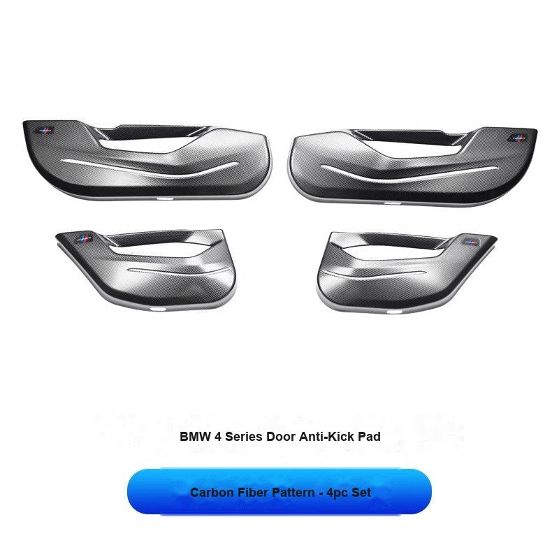 BMW 2021-2026 4 Series (4-Door) - Carbon Fiber Door Anti-Kick Pads (4-Piece) - Carbon Fiber Anti-Kick Pad