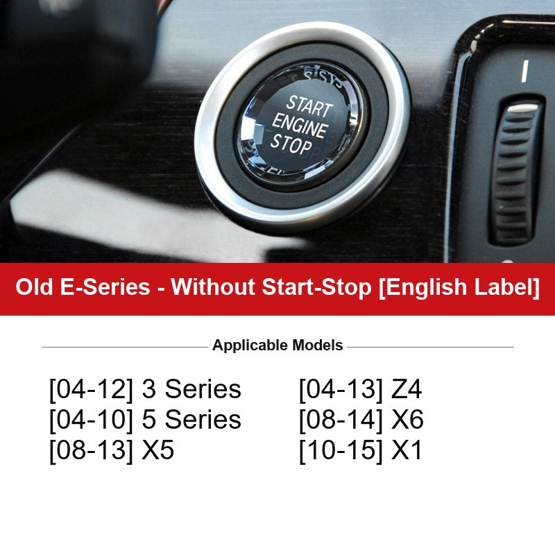 BMW old E-Series button cover for cars without start-stop - English label