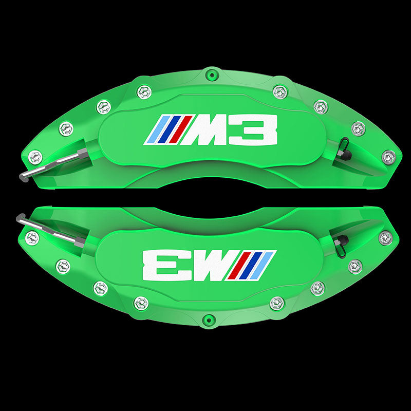 BMW brake caliper covers, Green finish, M3 logo