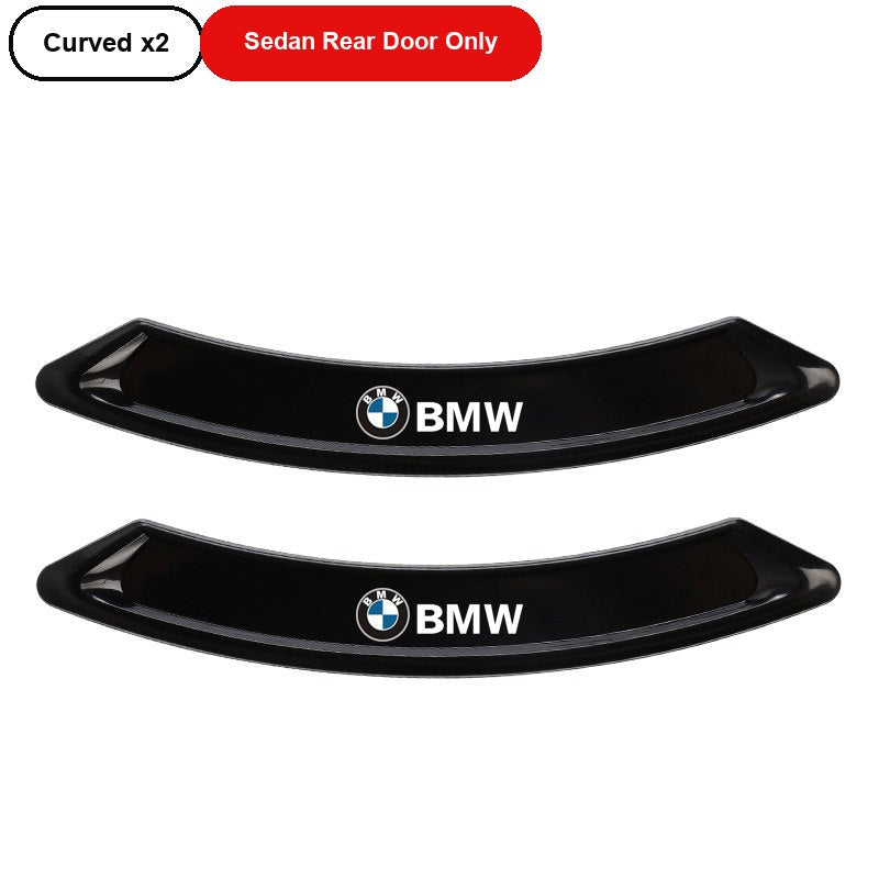 BMW black curved door corner guards, set of 2, for sedan rear door