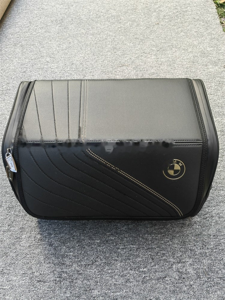 BMW foldable leather trunk storage box with mesh pocket - cargo organizer for X3 X5