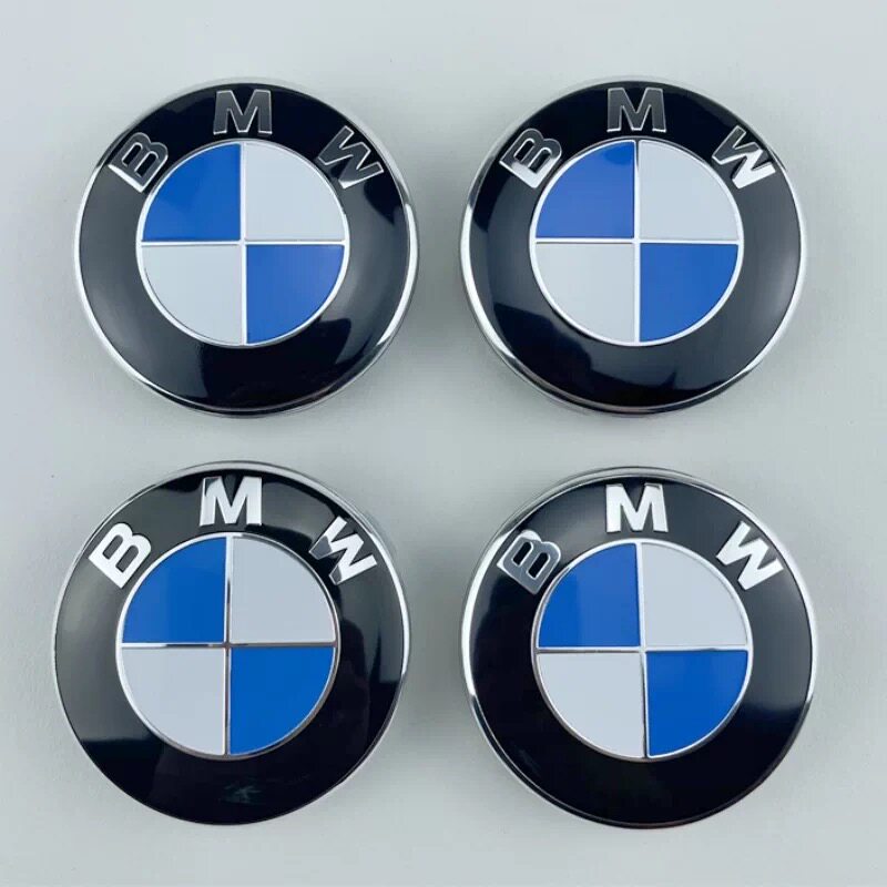 BMW wheel center cap, original blue/white, 68mm set of 4