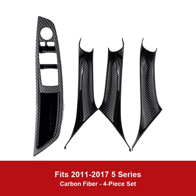 BMW door handle cover - 2011-2017 5-Series No-Remove Handle [4-Piece Set] Carbon Fiber Pattern