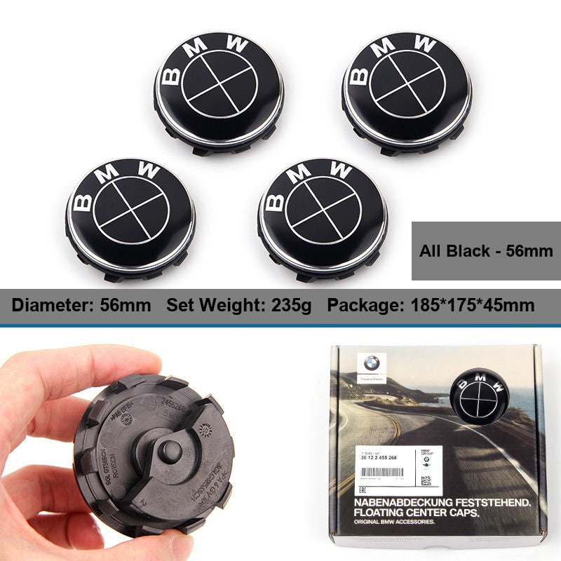 BMW floating center caps 56mm All Black
