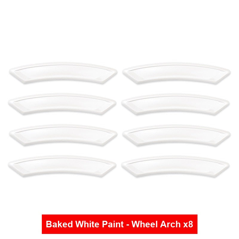 BMW baked white paint wheel arch guard strips, set of 8
