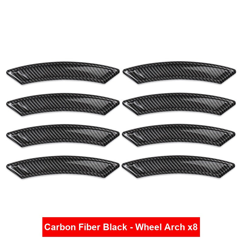 BMW carbon fiber pattern wheel arch guard strips, no badge, set of 8