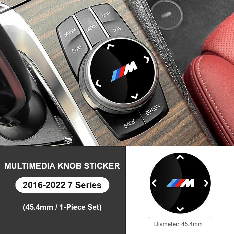 BMW multimedia knob M sticker for 2016-2022 7 Series, 45.4mm