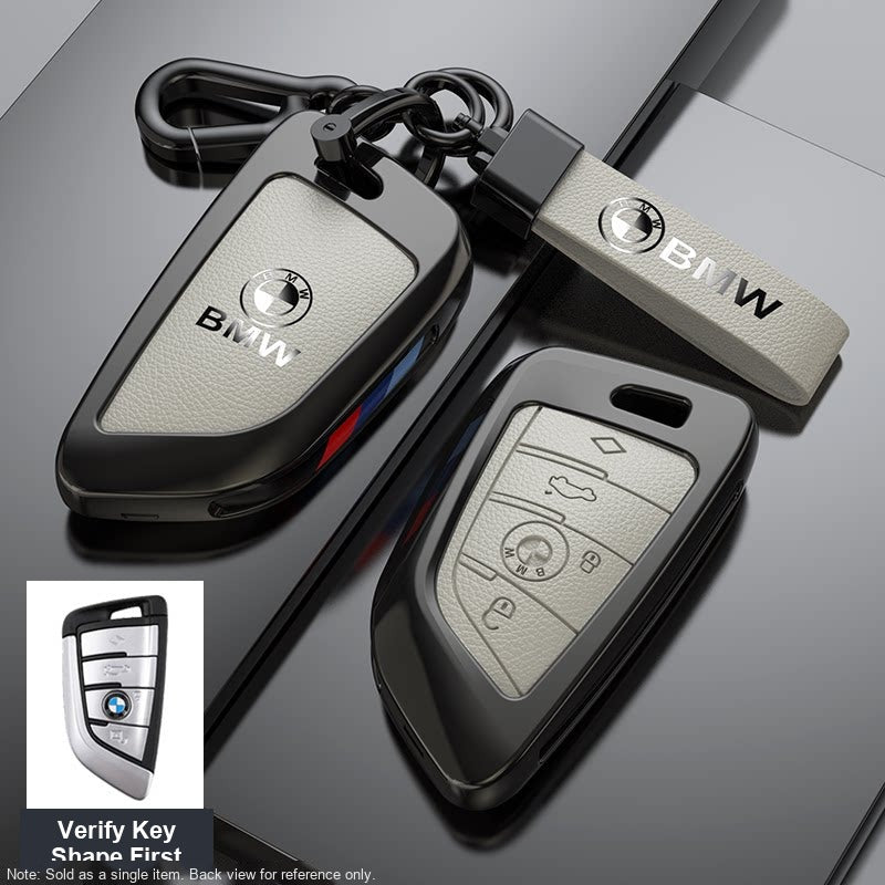 BMW Leather Key Fob Case - Style A, Light Khaki, Bracelet Buckle