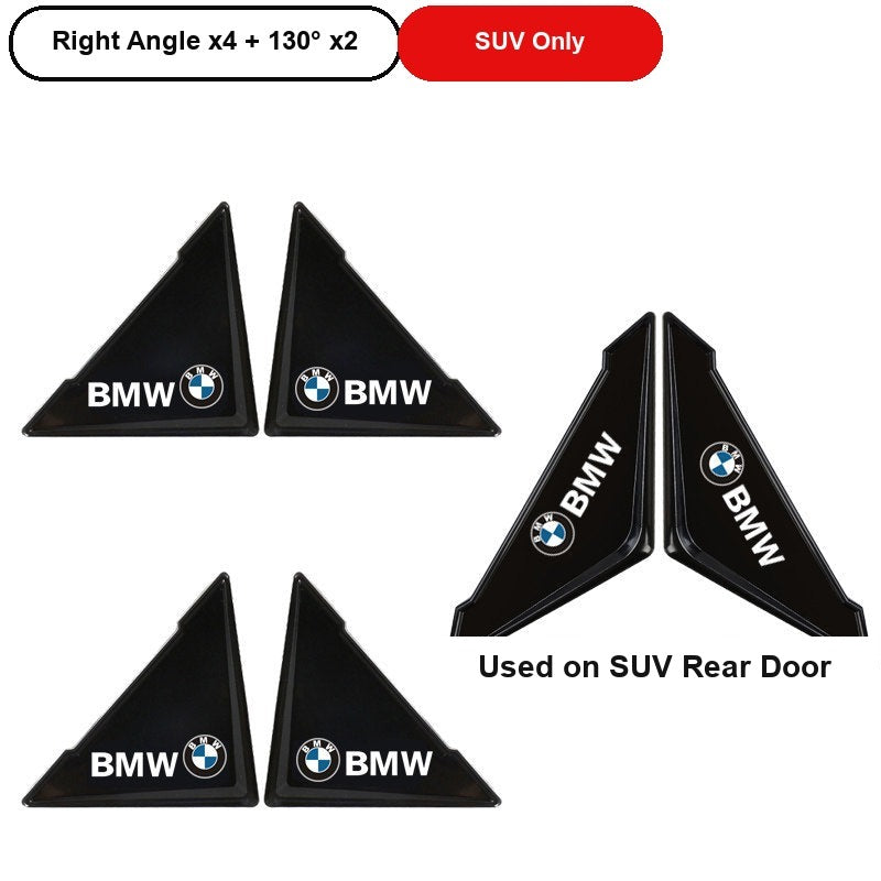 BMW black full door corner guard set for SUV, right angle and 130 degree