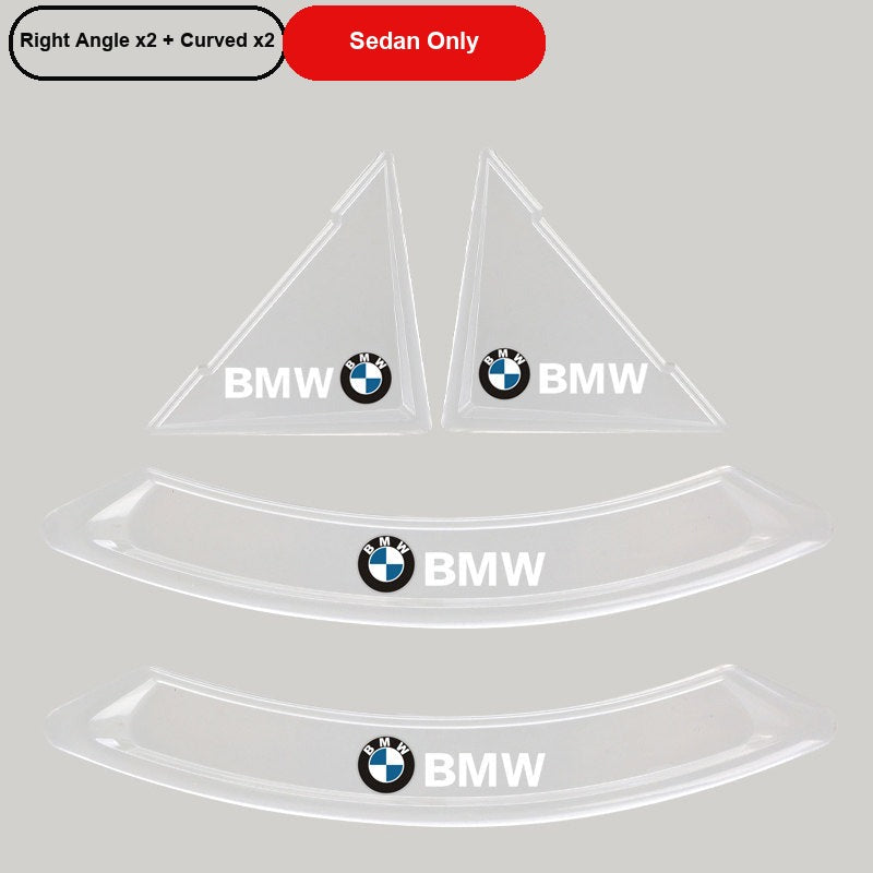 BMW transparent right angle and curved door corner guards for sedan