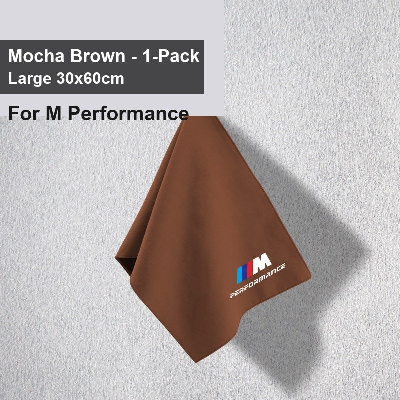 BMW car wash towel - Entering one M Performance Mocha Brown large size