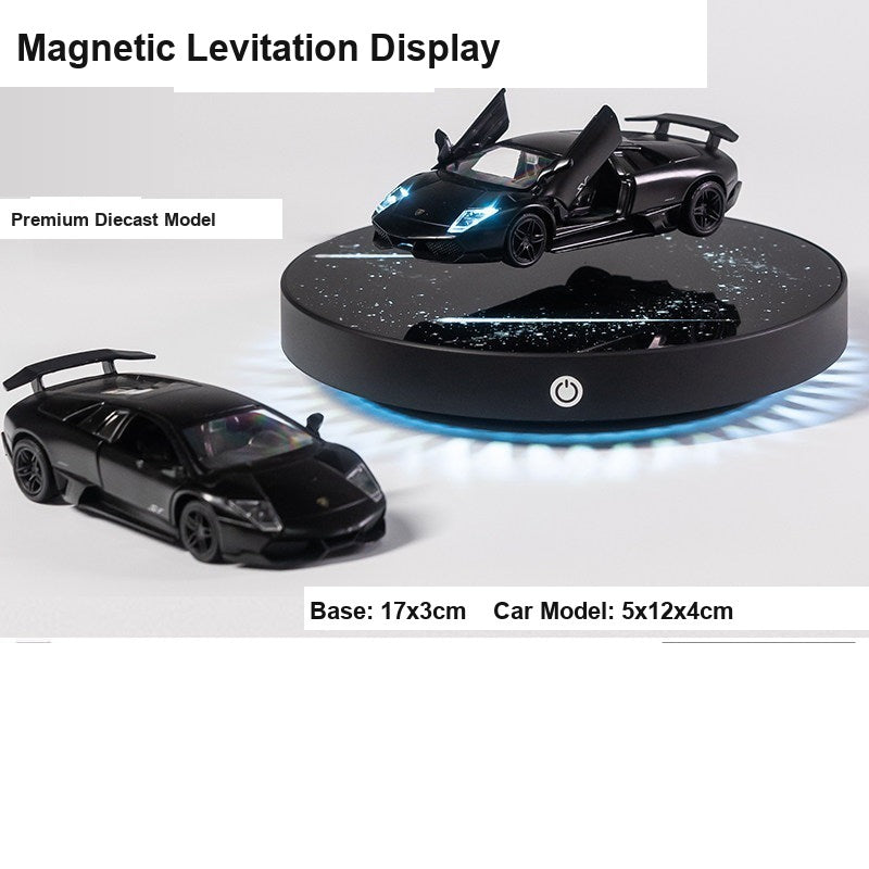 Supercar floating car model in Black, dimensions diagram