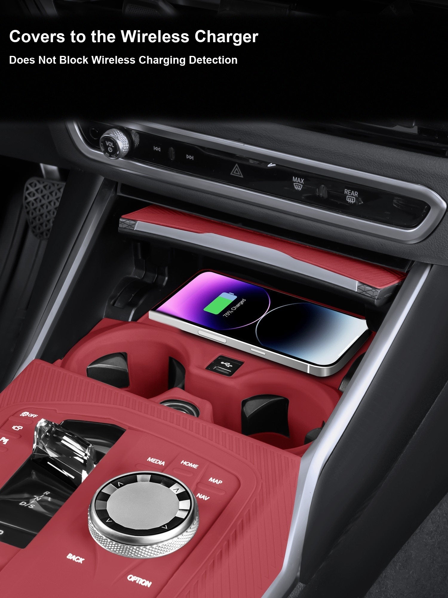 BMW center console silicone pad, multiple fitments and colors