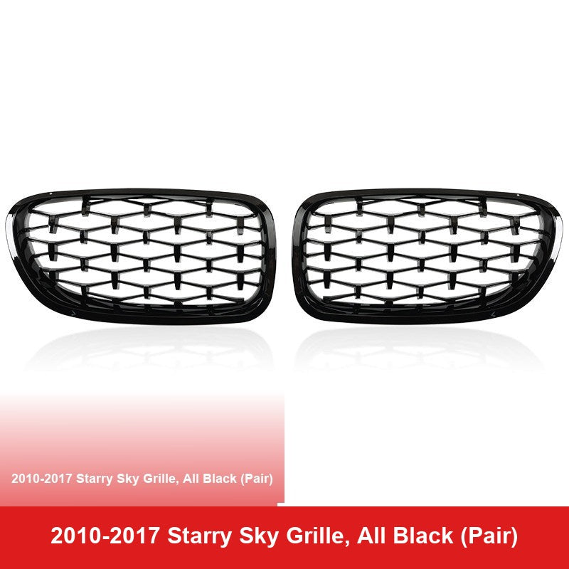 BMW 5 Series Grille - 2010-2017 Starry Sky Grille, All Black (Pair)