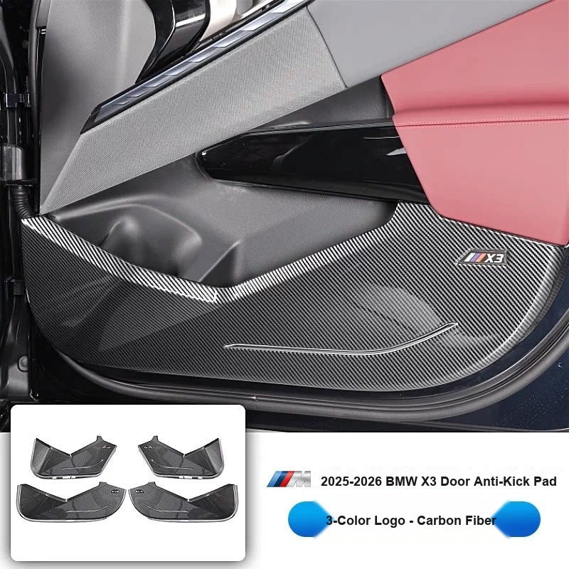 BMW 2025-2026 X3L - Carbon Fiber Door Anti-Kick Pads (4-Piece) - Carbon Fiber Anti-Kick Pad