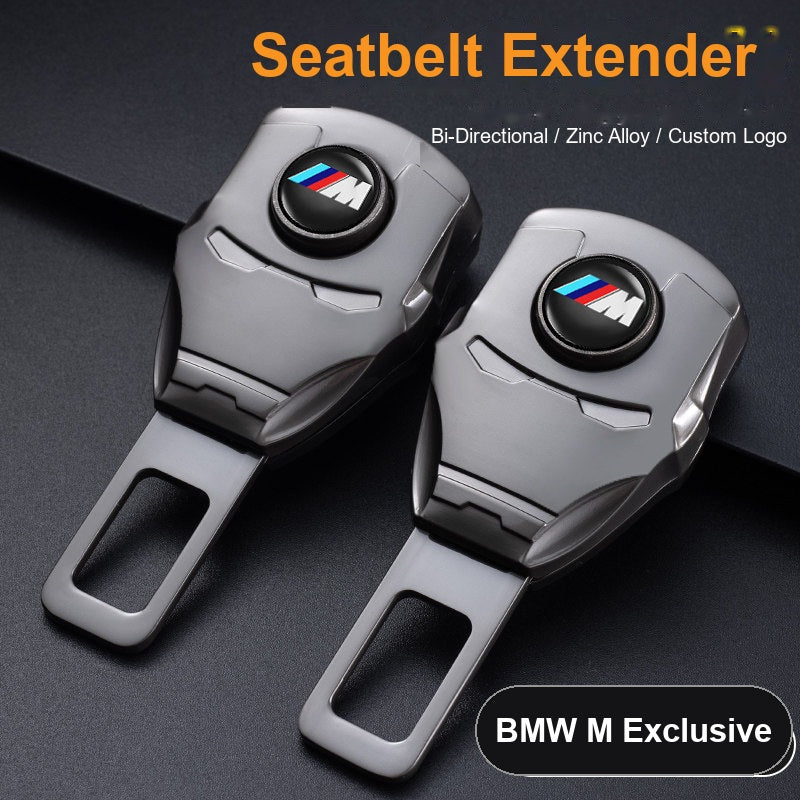 BMW M seat belt buckle extenders, pair, M logo badge
