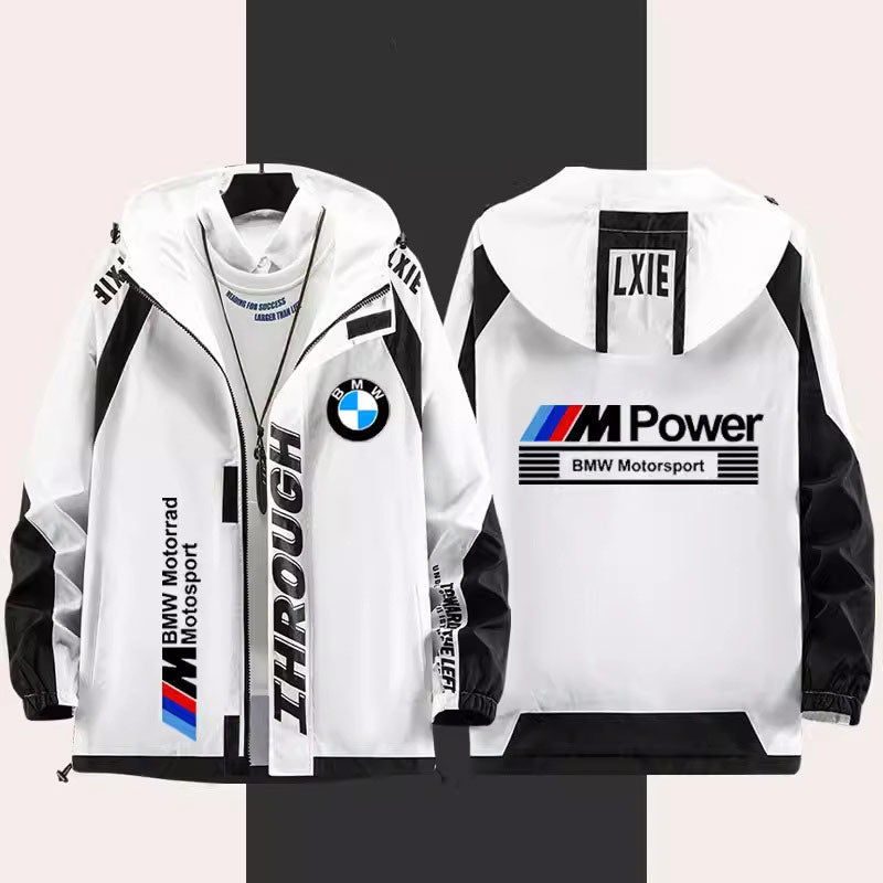 BMW M Power Windbreaker Jacket - Hooded, Customizable Graphics