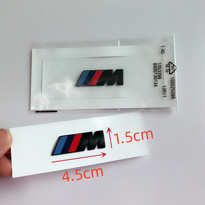 BMW M side badge in Matte Black with size 4.5 by 1.5cm
