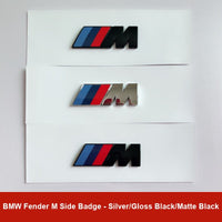 Наклейка (эмблема) "M" на боковое крыло BMW - Металлическая (2 шт.)