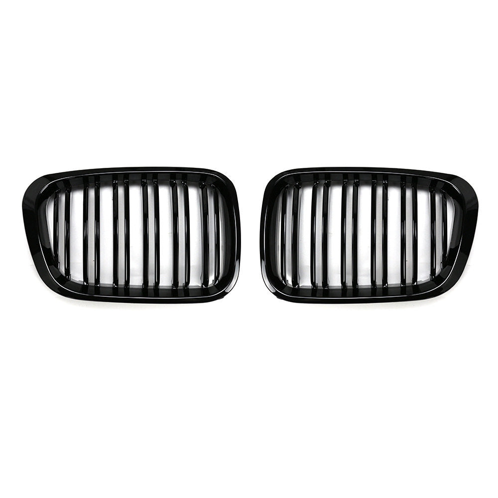 BMW Kidney Grille - Gloss Black Front Grille, E46 3 Series Sedan (1998-01) - Double Line Gloss Black / E46 3 Series Coupe (1998-01) - Double Line Gloss Black