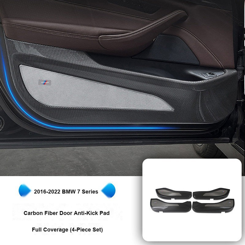 BMW 2016-2022 7 Series - Carbon Fiber Door Anti-Kick Pads (4-Piece) - Carbon Fiber Anti-Kick Pad