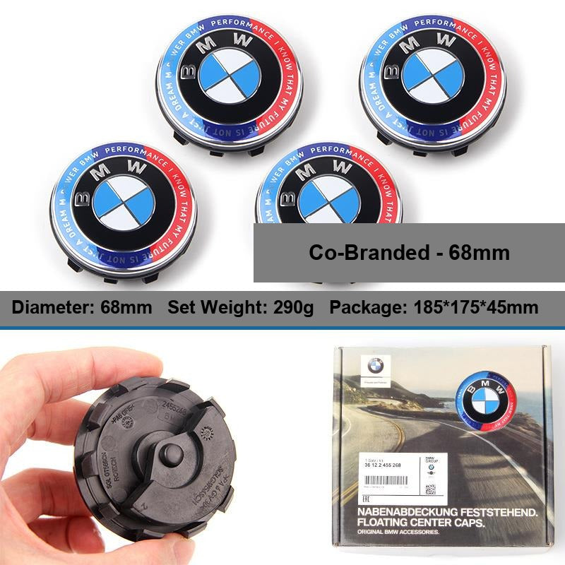BMW floating center caps 68mm Co-Branded
