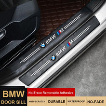 BMW Carbon Fiber Leather Door Sill Protector Strips