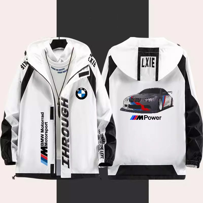 BMW M Power Windbreaker Jacket - Hooded, Customizable Graphics