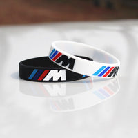 BMW M Silicone Couple Bracelet Set - Set of 2 (1 Black + 1 White)