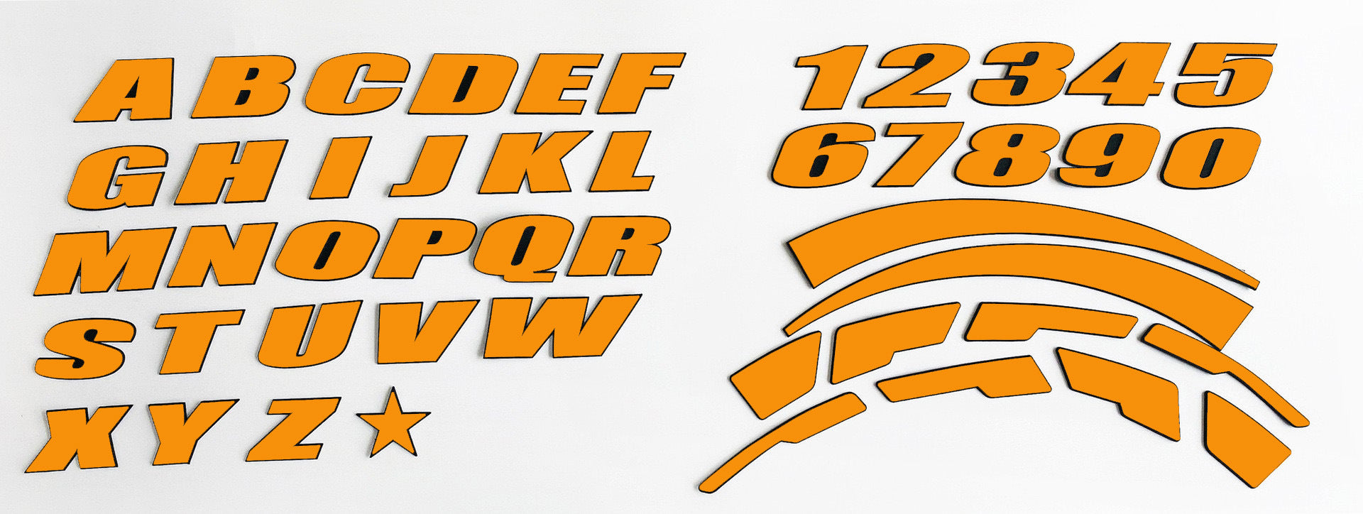 car tire letter sticker English alphanumeric three-color with black background three-dimensional pvc material 3D