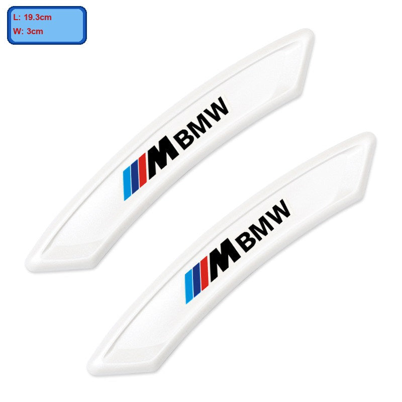 BMW M white wheel arch guard strips, set of 2, with size label