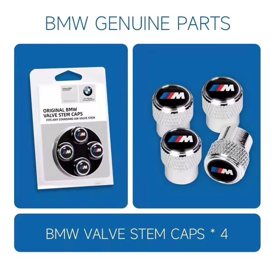 BMW M Aluminum Alloy Tire Valve Stem Caps - Set of 4