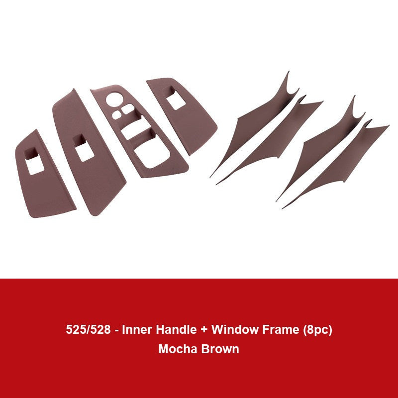 BMW door handle cover - 2018-2023 525 528 Mocha Brown [Door Inner Handle + Window Lift Button Frame], 8 pieces