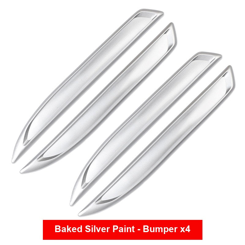 BMW baked silver paint bumper guard strips, set of 4