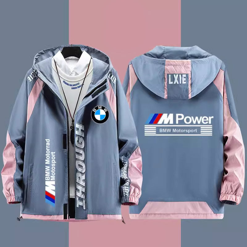 BMW M Power Windbreaker Jacket - Hooded, Customizable Graphics