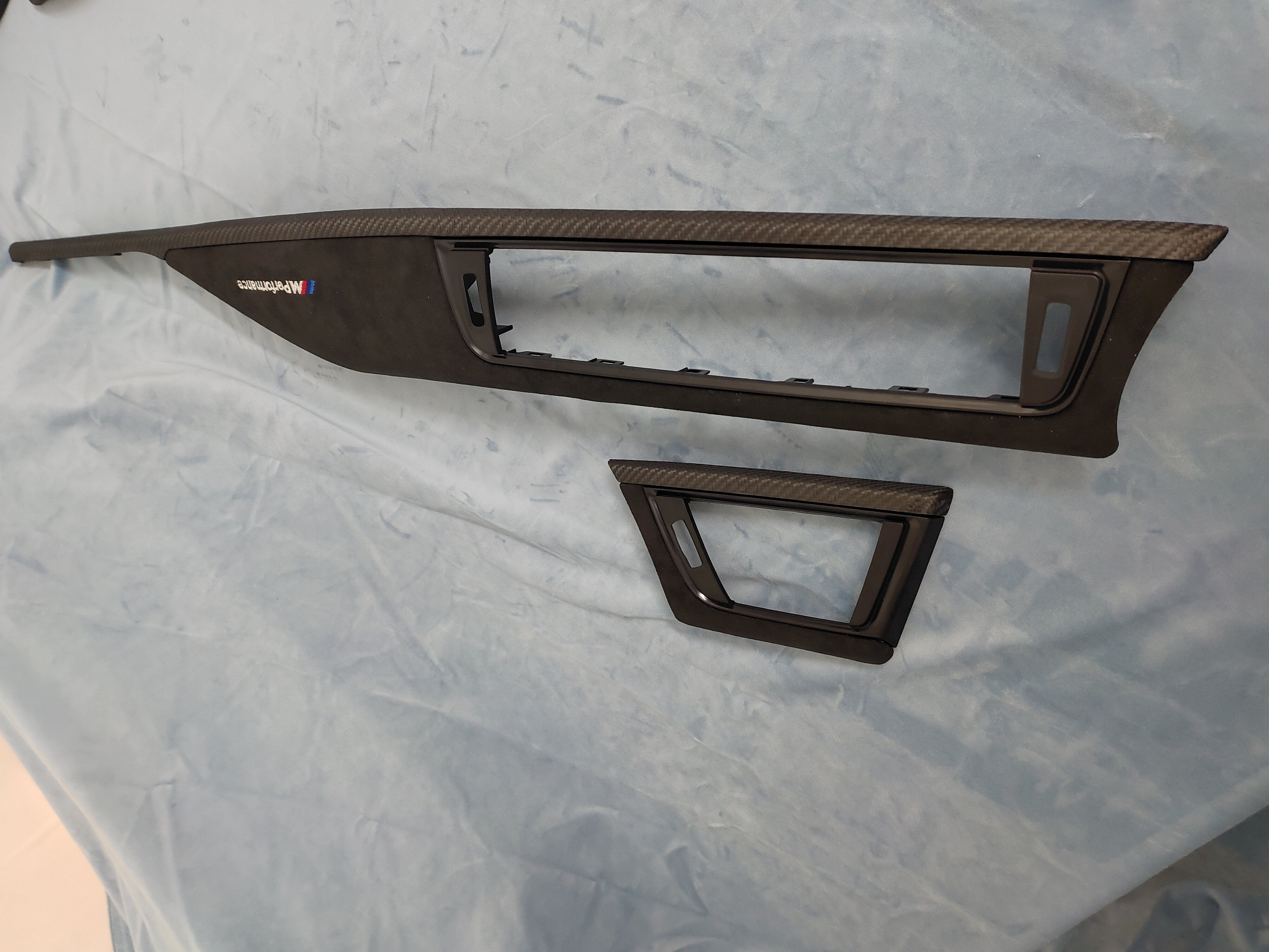BMW F30/F35 center console 2-piece set, real carbon fiber