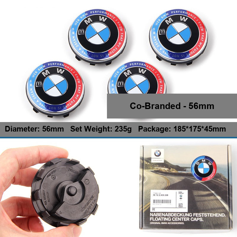BMW floating center caps 56mm Co-Branded