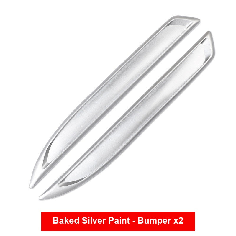 BMW baked silver paint bumper guard strips, set of 2