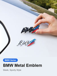 BMW Tricolor Metal Fender Badge - M Sport Emblem Sticker (3 Pcs)