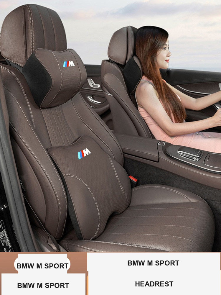 BMW M Sport Ergonomic Car Headrest & Lumbar Support Pillows (3, 4, 5 Series & X1-X7)