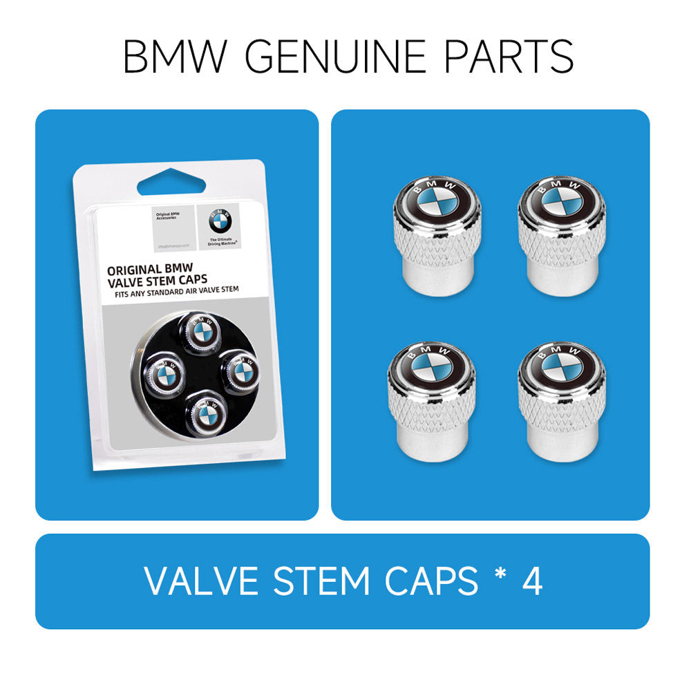 BMW M Aluminum Alloy Tire Valve Stem Caps - Set of 4