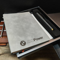 BMW M Power Notebook & Pen Gift Set - Leather Cover