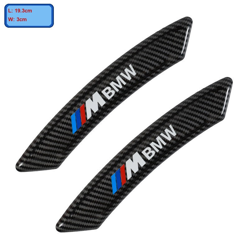 BMW M carbon fiber wheel arch guard strips, set of 2, with size label