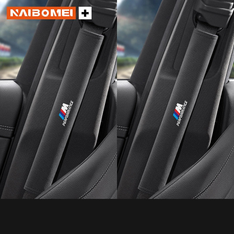 BMW M Seat Belt Shoulder Pad Cover - Suede Strap Protector
