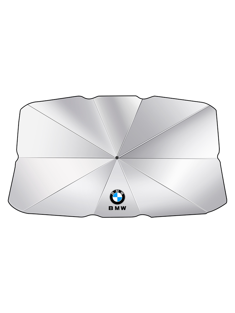 BMW windshield sunshade umbrella product photo, folded