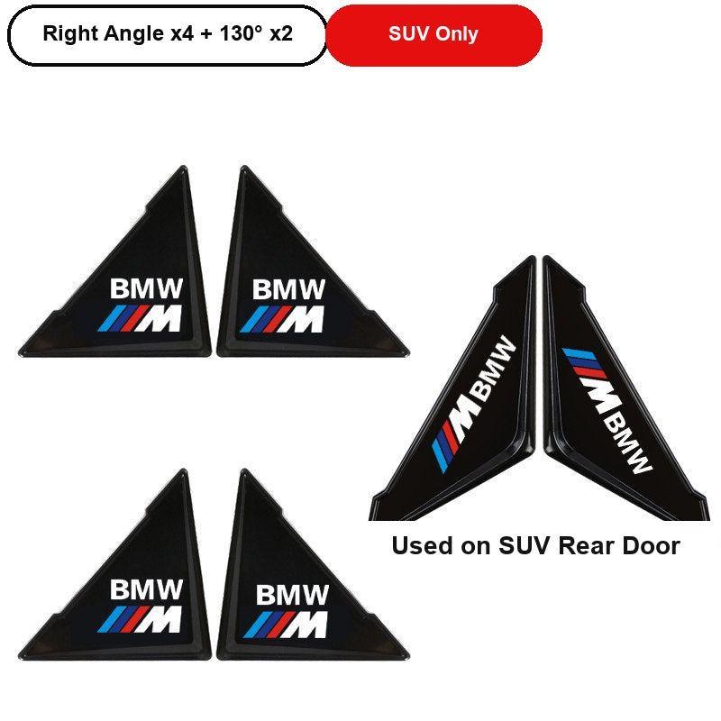 BMW M-Mark Black door corner guard, Full Set Right Angle x4 + 130 Degree x2