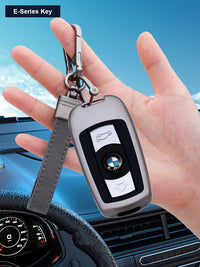 BMW E-Series Key Case – Leather-Wrapped Metal Shell with Keychain or Lanyard