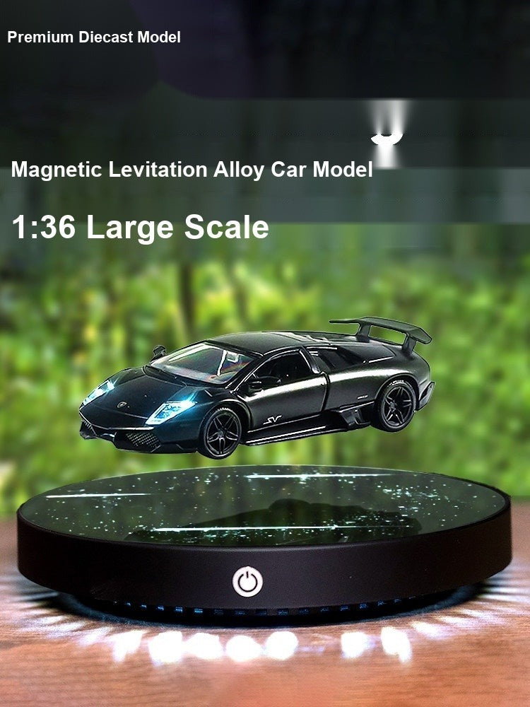 Supercar magnetic levitation model car floating above light-up base
